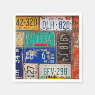 Nummernschild Serviette