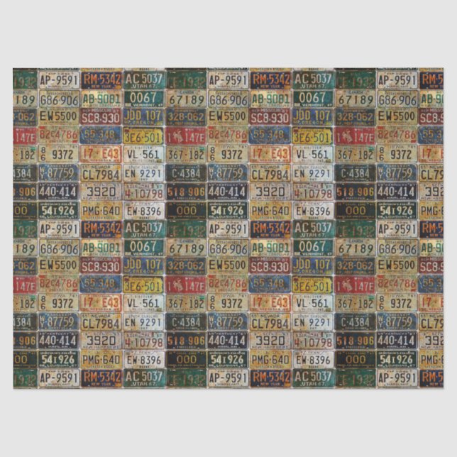 Nummernschild Tissue oder Decoupage Papier (Vorderseite)