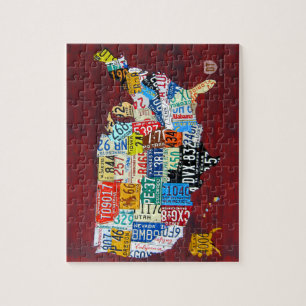 Nummernschildkarte der USA 2012 Puzzle