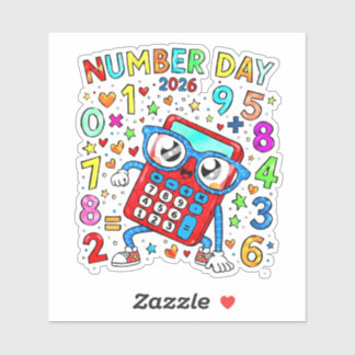 Nummerntag 2026 Süße Mathe-Sticker für Kinder Aufkleber