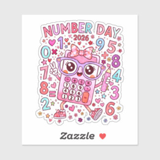 Nummerntag 2026 Süße Mathe-Sticker für Kinder Aufkleber