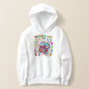 Nummerntag Kinder Hoodie Bunt Mathe Rechner