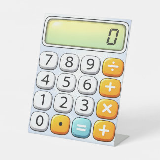 Nummerntag Klassischer Rechner Mathe-Design Sockelschild