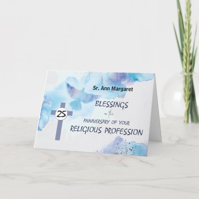 Nun, 25. Jahrestag der religiösen Tätigkeit Karte (Vorderseite)