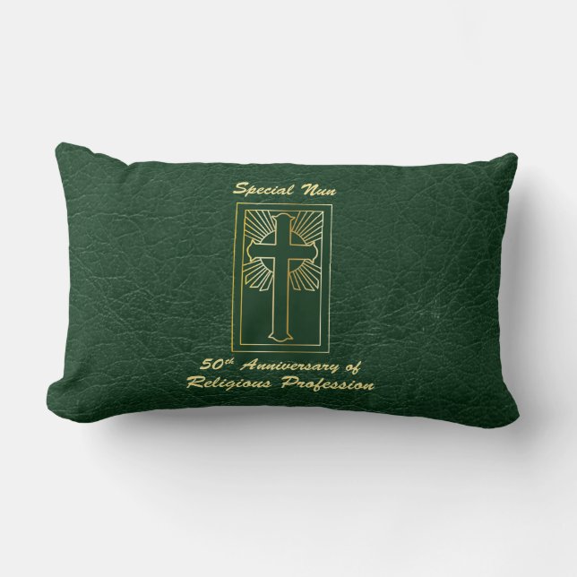 Nun, 50. Jahrestag der religiösen Beruf Green Lendenkissen (Vorderseite)