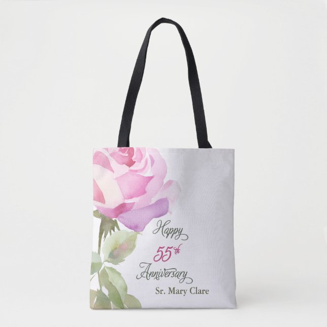 Nun 55th Anniversary Jubilee Custom Name Pink Rose (Vorderseite)
