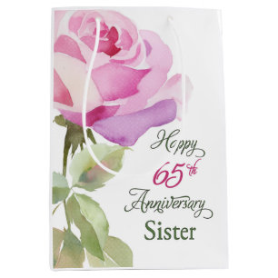 Nun 65th Anniversary Schwester Jubiläum Rosa Rose Mittlere Geschenktüte