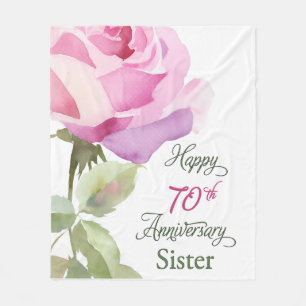 Nun 70th Anniversary Schwester Jubiläum Rosa Rose Fleecedecke