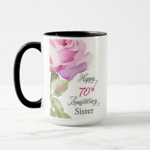 Nun 70th Anniversary Schwester Jubiläum Rosa Rose Tasse