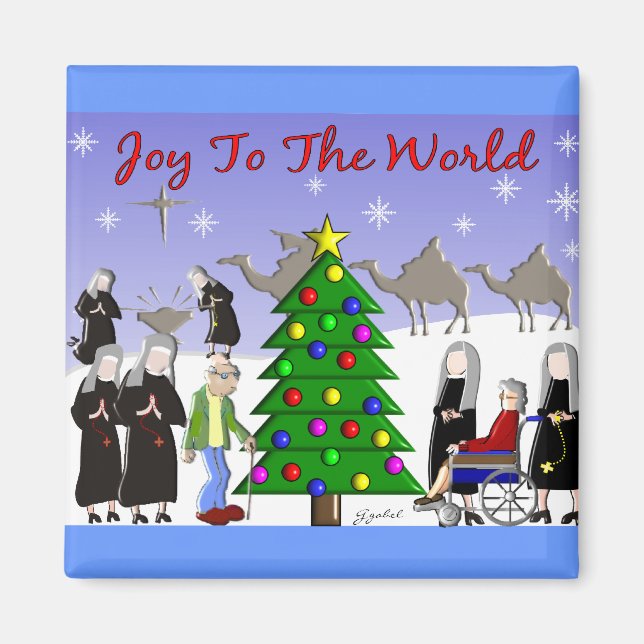 Nun Art Christmas Scene Geschenke Magnet (Vorne)