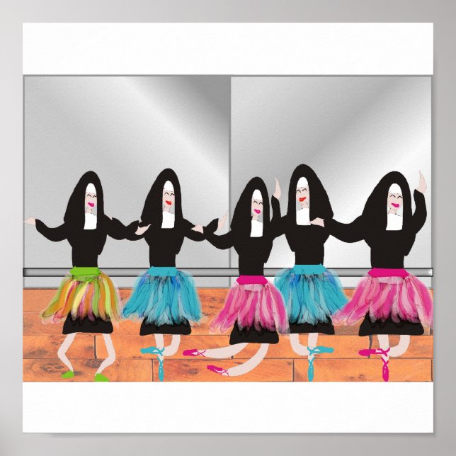 Nun Ballerinas Art Poster (Vorne)