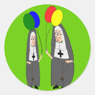 Nun Birthday Geschenke Runder Aufkleber