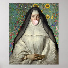 Nun blasen Sie ein rosa Gummiballenposter Poster