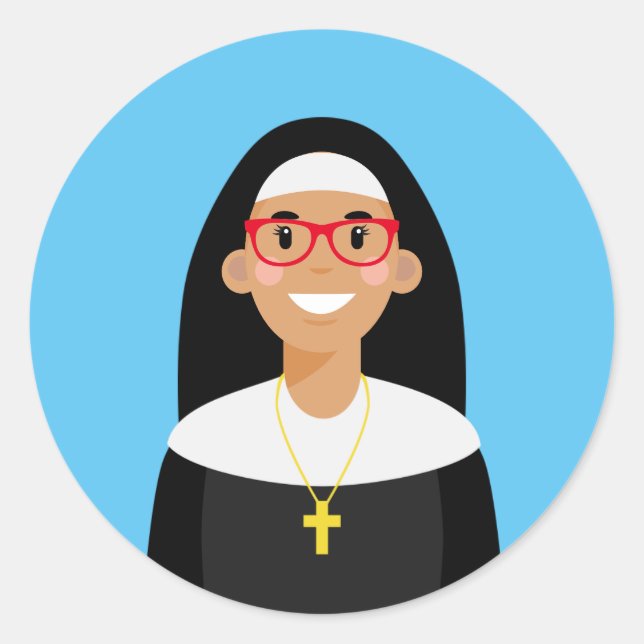 Nun Classic Round Sticker (Vorderseite)