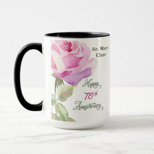 Nun Custom Name 70. Jubiläumsrose Tasse