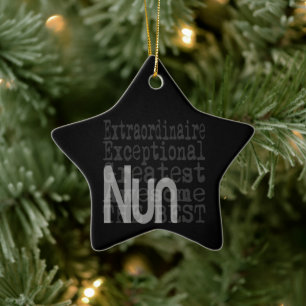 Nun Extraordinaire Keramik Ornament