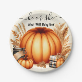 Nun, Farm Pink Blue Fall Girl Pumpkin Gender-Studi Pappteller
