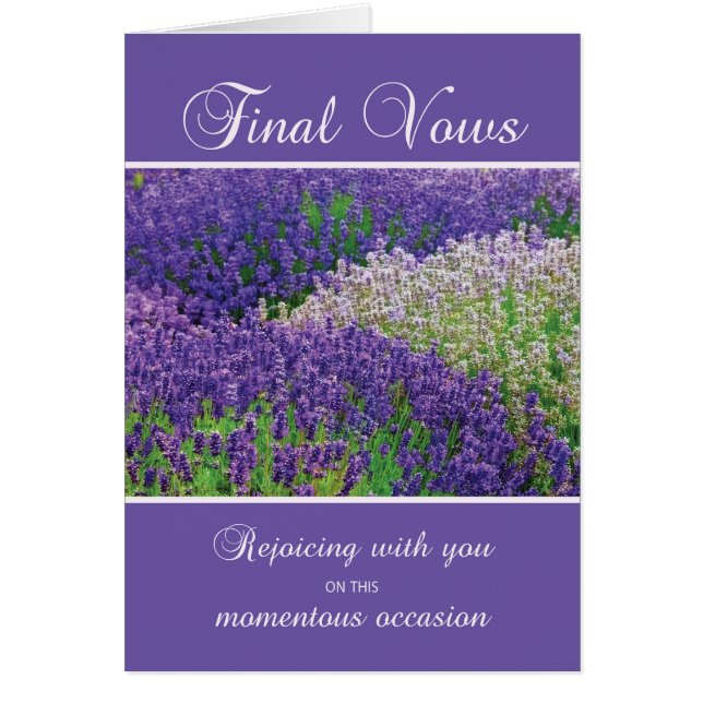 Nun Final Vows, Freude, Lavender Blume (Vorne)