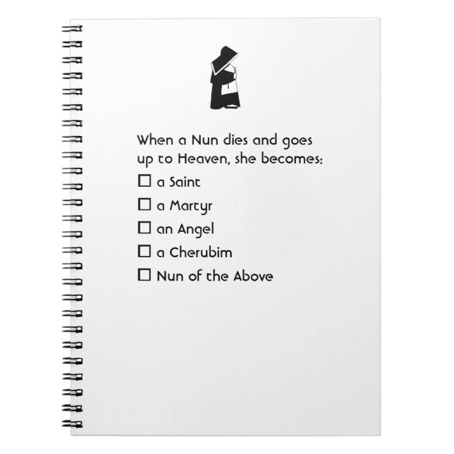 Nun Fun - sauber Spaß, Nun Heaven Joke Notizblock (Vorderseite)