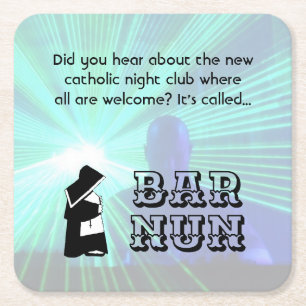 Nun Fun - sauberer Spaß, katholischer Nachtclub Jo Rechteckiger Pappuntersetzer