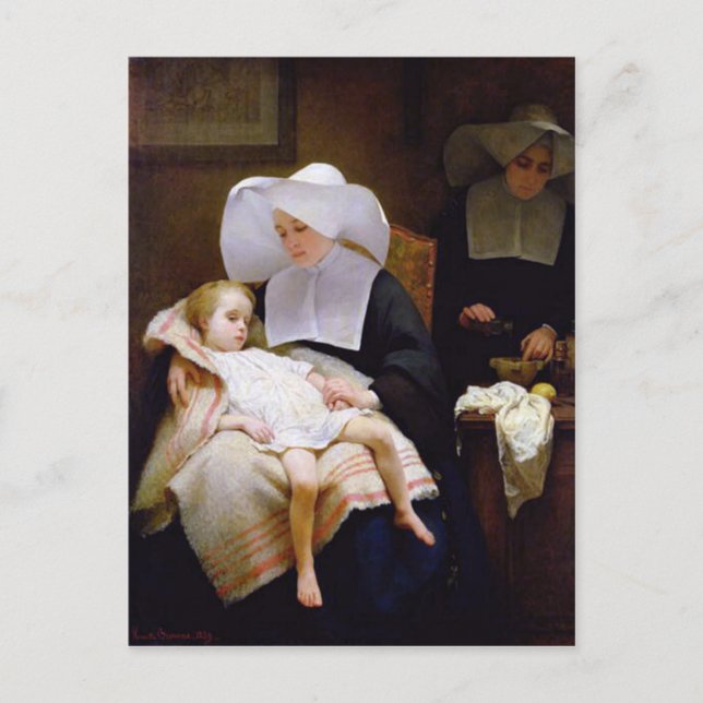 Nun gekümmert für kranke Kinder Postkarte (Vorderseite)