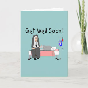 Nun "Get Well-bald-Card" Karte