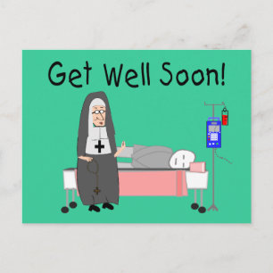Nun "Get Well-bald-Card" Postkarte