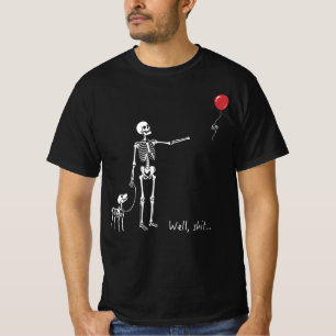 Nun ja, Shiit Skelett und Hund roter Ballon Dark H T-Shirt