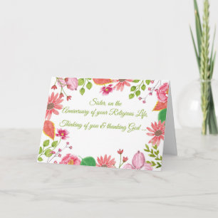 Nun, Jahrestag des religiösen Lebens, Watercolor-L Karte