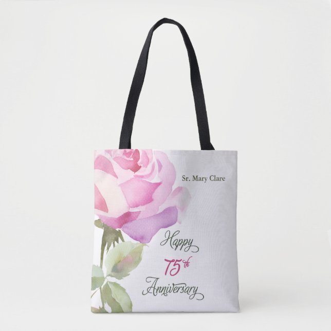 Nun Personalize 75th Anniversary Pink Rose (Vorderseite)