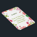 Nun religiöse 60-jährige Jubiläum Wasserfarben-Blu Magnet<br><div class="desc">Blume in Aquarellfarben,  wunderschöner Schriftart auf weißem Hintergrund auf der Vorderseite dieses Geschenks,  Souvenir,  Geschenk oder Party essenziell,  das perfekt ist,  um eine besondere Nonne zu senden,  zum 45. Jahrestag ihres religiösen Lebens.</div>