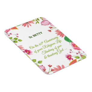 Nun religiöse 60-jährige Jubiläum Wasserfarben-Blu Magnet