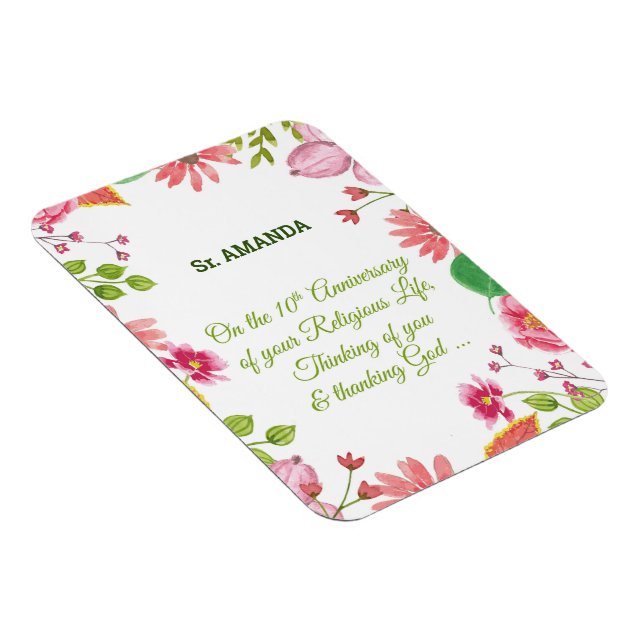 Nun Religiöse Blume zum 10. Jubiläum Magnet (Rechte Seite)