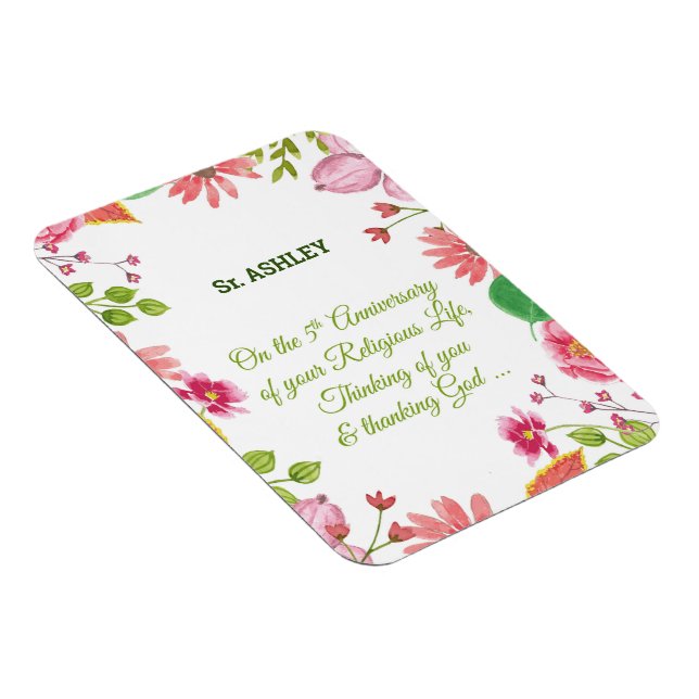 Nun Religiöse Blume zum 5. Jubiläum Magnet (Rechte Seite)
