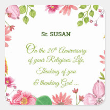 Nun Religious 20-jähriges Jubiläum Watercolor Blum