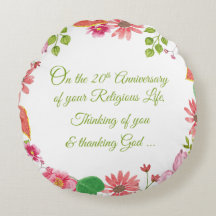 Nun Religious 20-jähriges Jubiläum Watercolor Blum