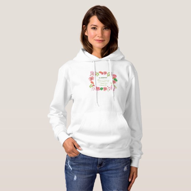 Nun Religious 75-jähriges Jubiläum Watercolor Blum Hoodie (Vorne ganz)