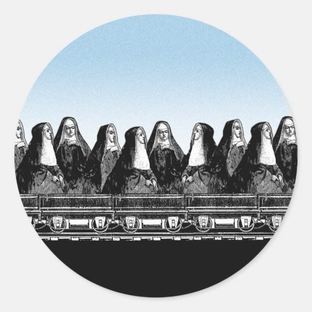 Nun Train Runder Aufkleber (Vorderseite)