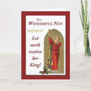 Nun Weihnachten Vintage Engel in Rot bläst Horn