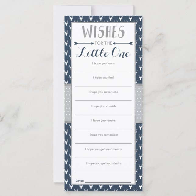 Nun Wunschkarte, Babydusche, Waldhirsche (Vorderseite)