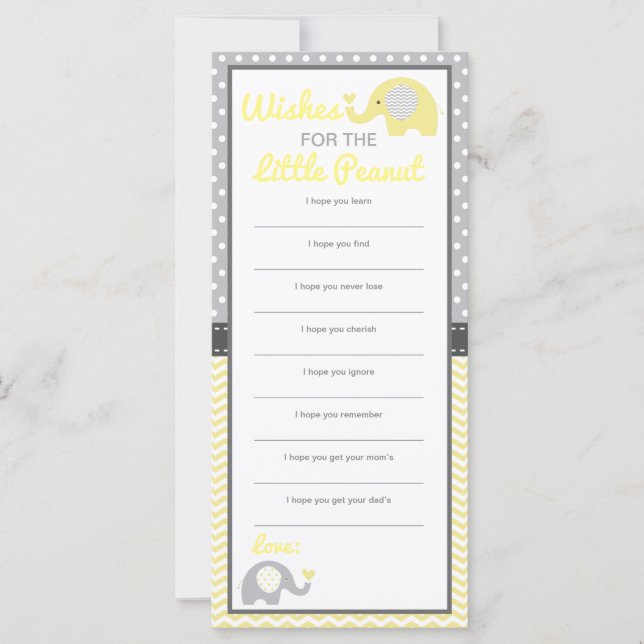 Nun wünscht Karte, Elefantenfarbe, EDITABLE Farbe (Vorderseite)