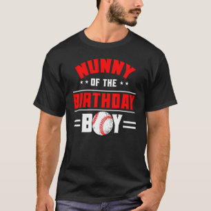 Nunny des Geburtstagsjungen Baseball Thema Familie T-Shirt