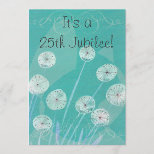 Nuns 25. Jubilee Einladung Aquamarines Blumendesig