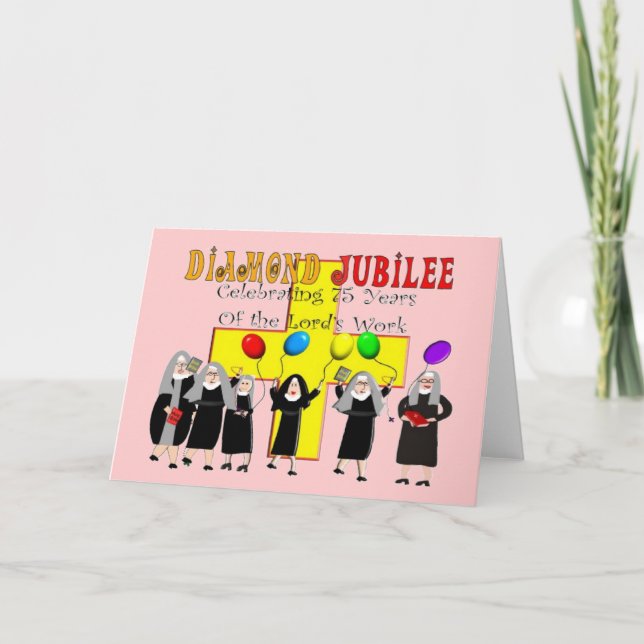 Nuns Diamond Jubilee 75. Jahr des Dienstes Karte (Vorderseite)