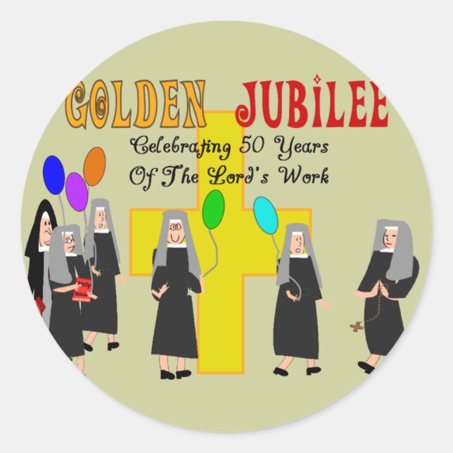 Nuns Golden Jubilee Geschenke Runder Aufkleber (Vorderseite)