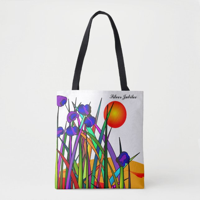 Nuns Silver 25. Jubilee Künstlerisch Floral Tote B (Vorderseite)