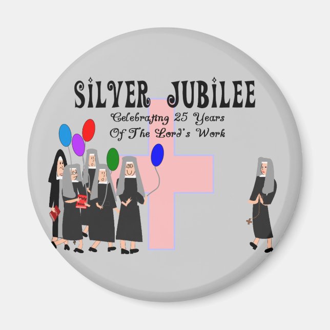 Nuns Silver Jubilee Geschenke Magnet (Vorne)