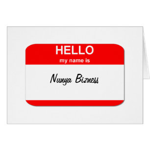 Nunya Bizness Haltungs-Namensschildeinzelteile