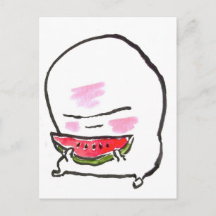 Nuppera kun isst Wassermelone Postkarte