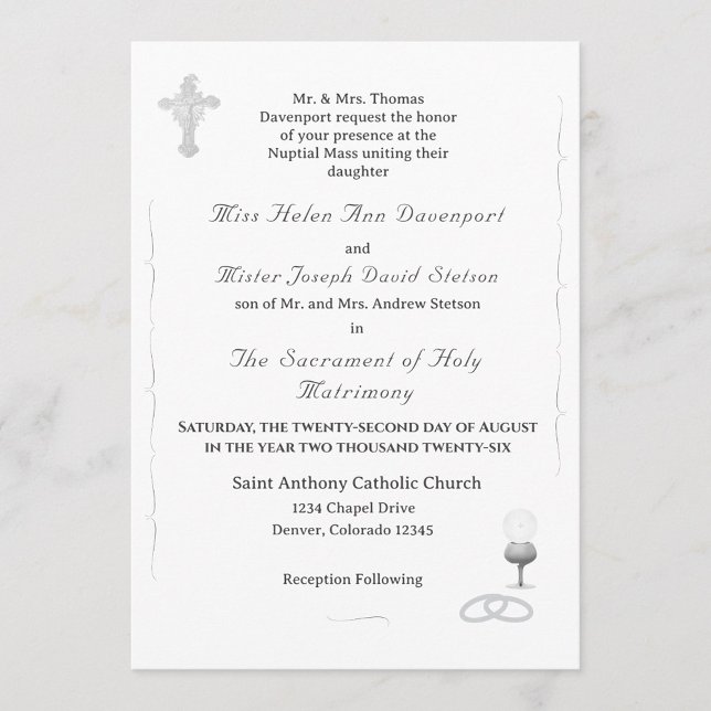 Nuptial Grace Catholic Wedding Invitation Einladung (Von Creator hochgeladen)